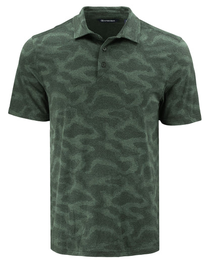 Cutter & Buck Coastline Recycled Double Peached Camo Print Mens Polo