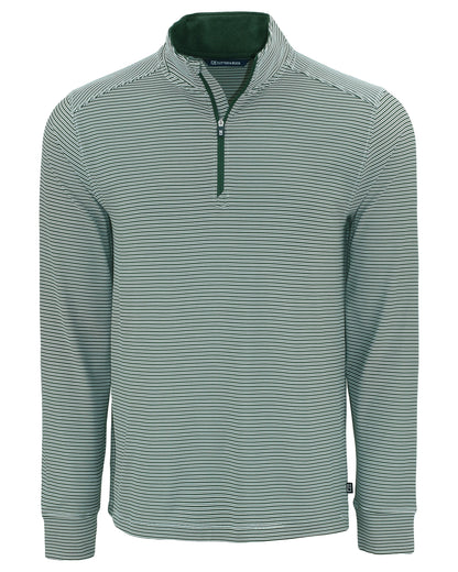 Cutter & Buck Forge Recycled Double Stripe Four-Way Stretch Mens Quarter Zip Pullover