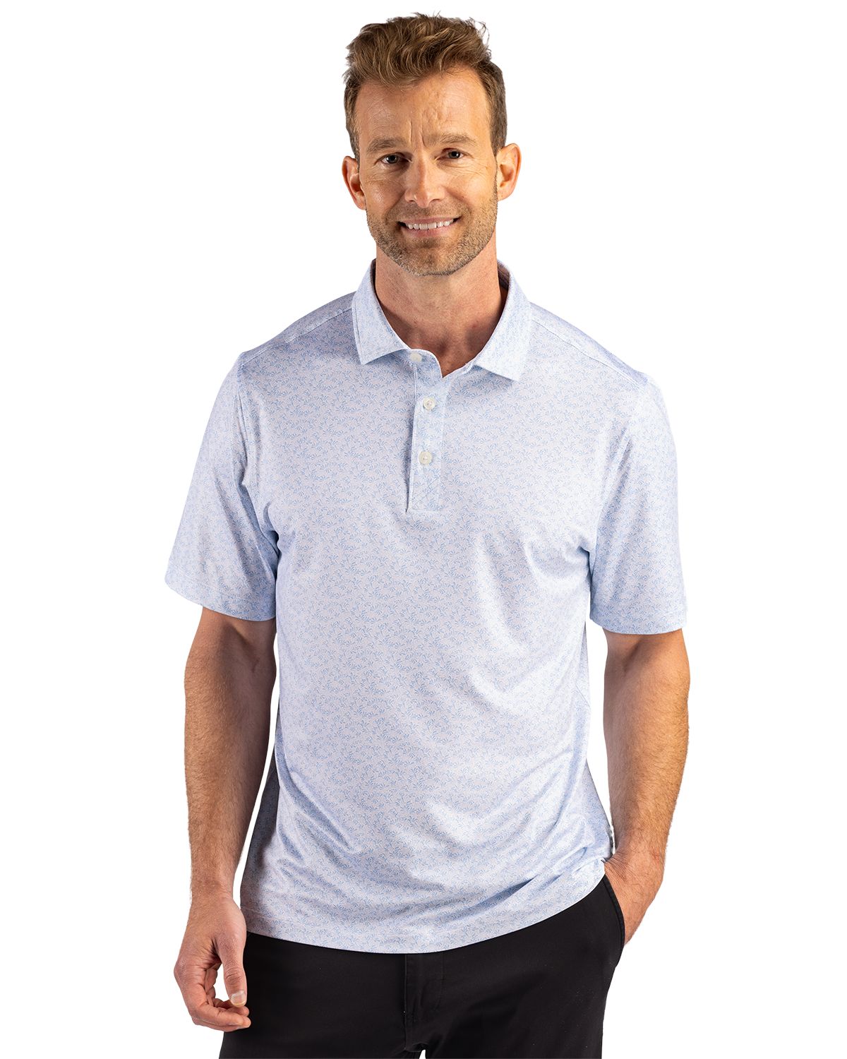 Cutter & Buck Pike Recycled Fern Print Mens Big & Tall Polo Big & Tall