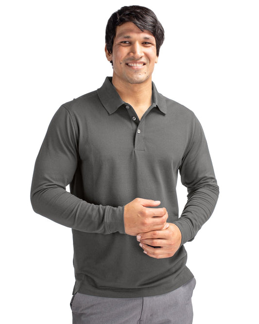 Cutter & Buck Advantage Eco Tri-Blend Pique Mens Big and Tall Long Sleeve Polo Big & Tall - BCK09322