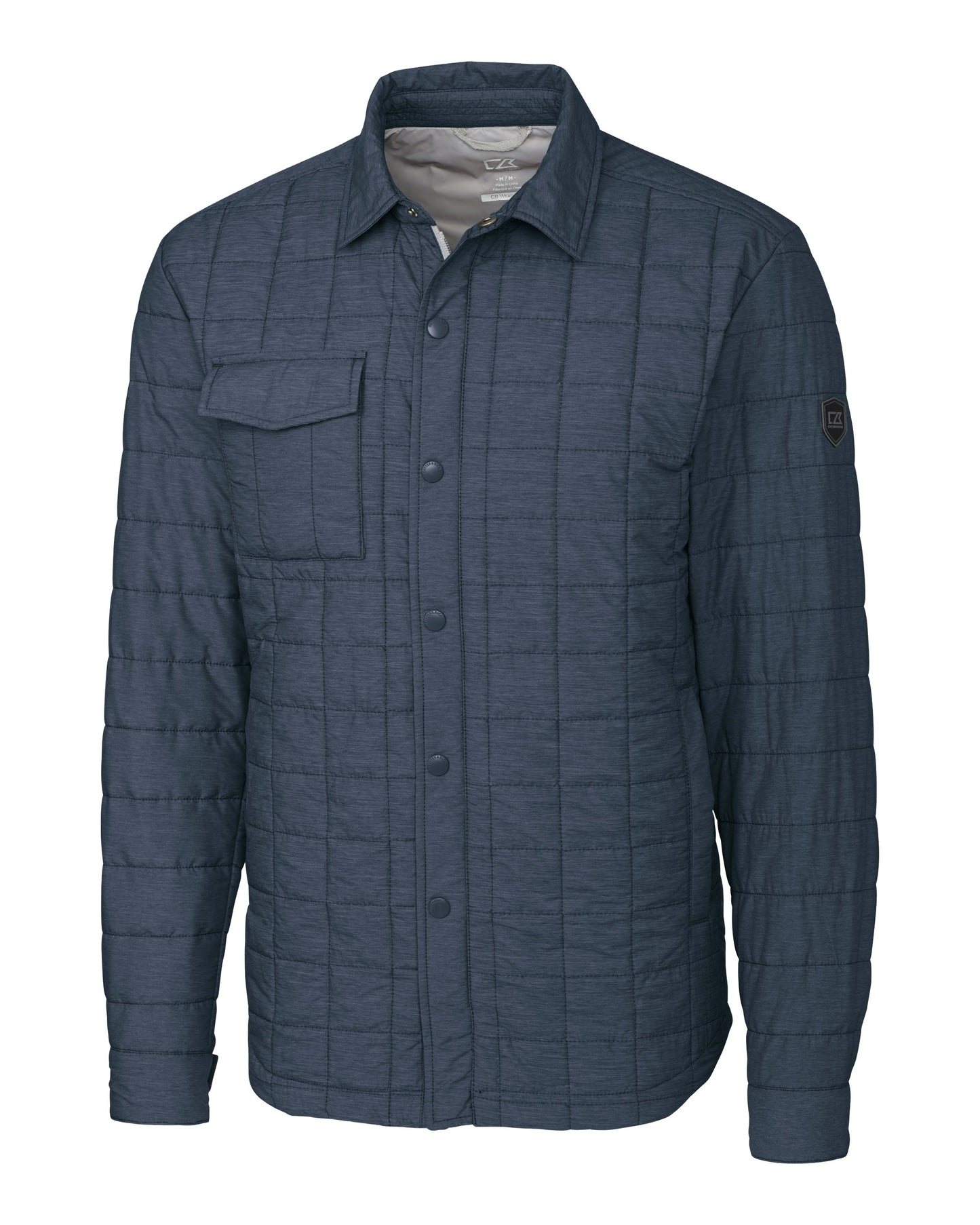 Cutter & Buck Rainier Recycled Insulated Puffer Mens Full Zip Shirt Jacket