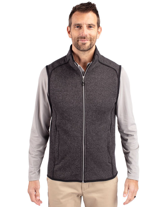 Cutter & Buck Mainsail Sweater-Knit Mens Big and Tall Full Zip Vest Big & Tall - BCO00047