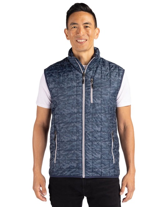 Cutter & Buck Rainier PrimaLoft® Mens Eco Insulated Full Zip Printed Puffer Vest - MCO00069