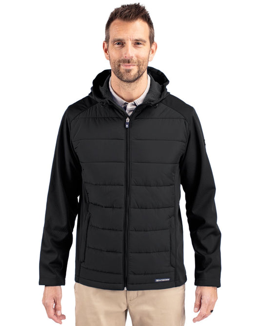 Cutter & Buck Evoke Hybrid Eco Softshell Recycled Full Zip Mens Big & Tall Hooded Jacket Big & Tall - BCO00077