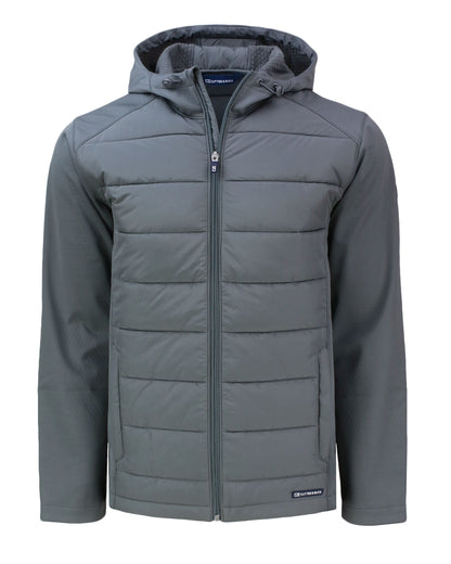 Cutter & Buck Evoke Epic Versatility Recycled Hybrid Softshell Mens Full Zip Hooded Jacket