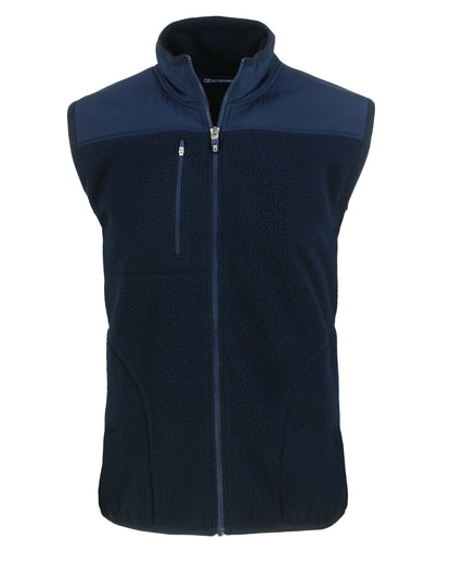 Cutter & Buck Cascade Epic Comfort Recycled Sherpa Fleece Mens Full Zip Vest
