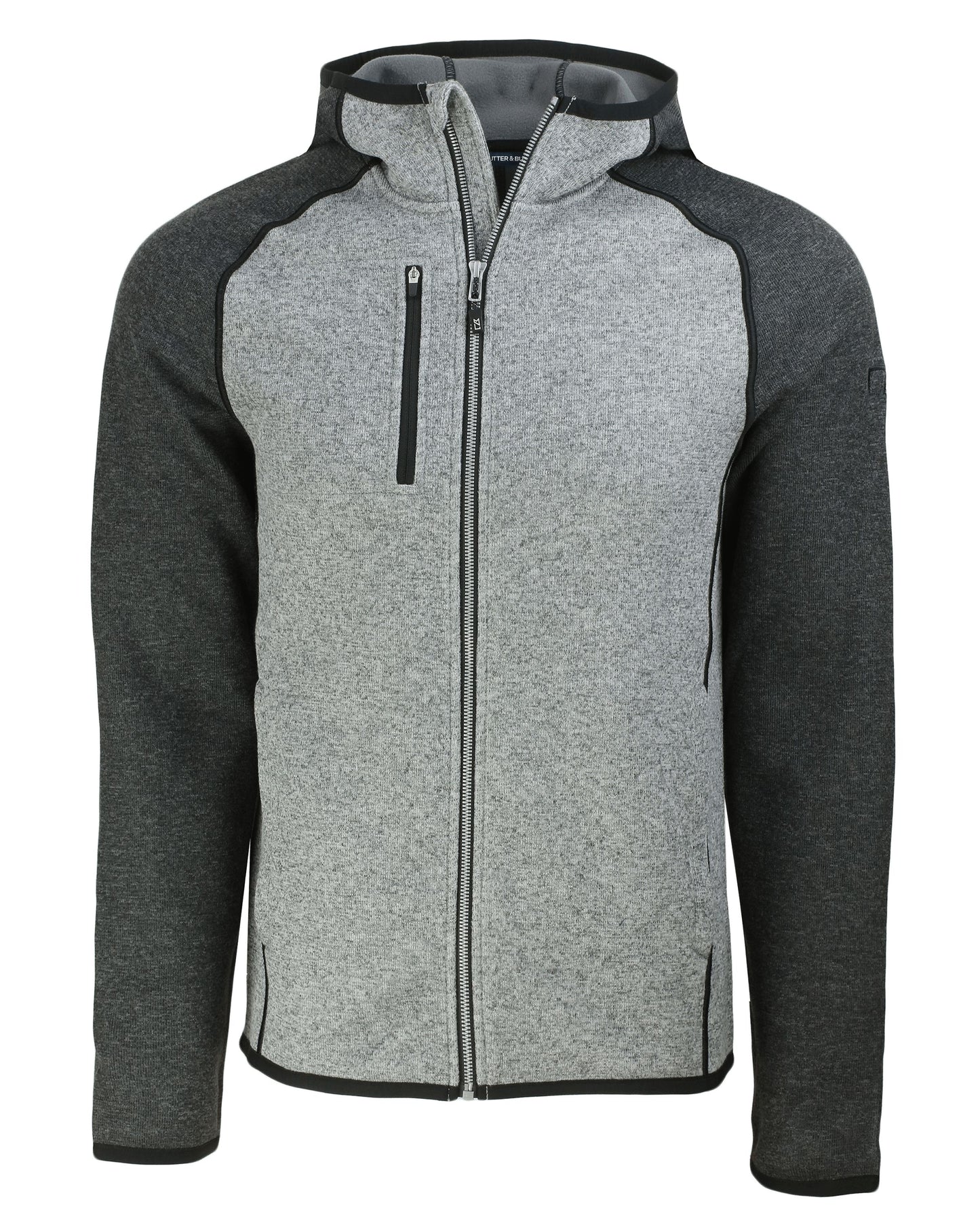 Cutter & Buck Mainsail Sweater-Knit Mens Full Zip Hooded Jacket