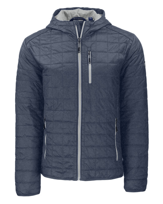 Cutter & Buck Rainier Recycled Insulated Puffer Mens Full Zip Hooded Jacket Jacket