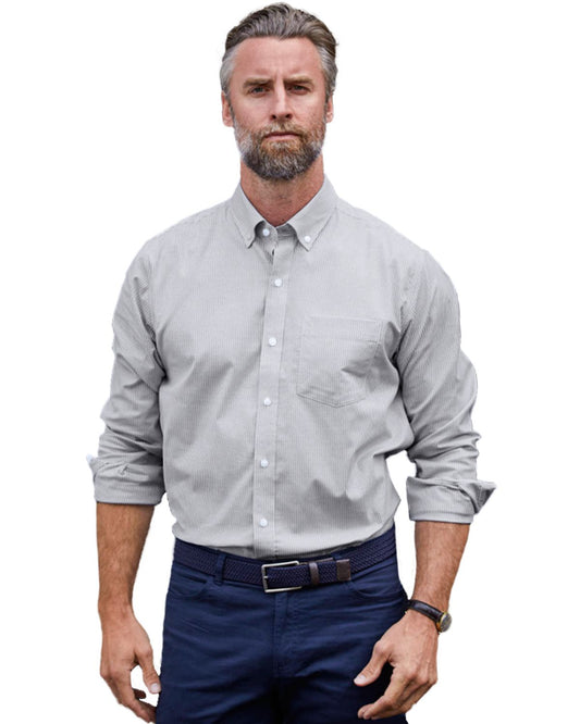 Cutter & Buck Stretch Oxford Stripe Mens Big and Tall Long Sleeve Dress Shirt Big & Tall - BCW00141