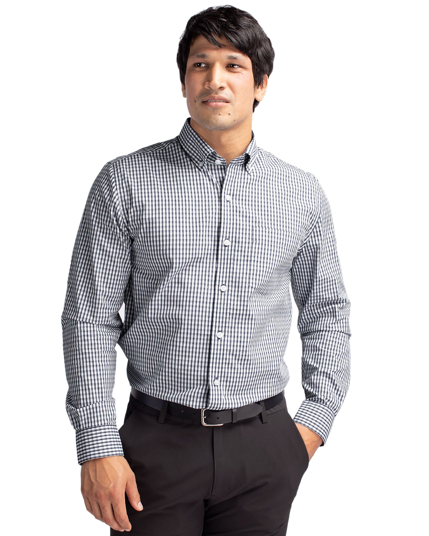 Cutter & Buck Easy Care Stretch Gingham Mens Big and Tall Long Sleeve Dress Shirt Big & Tall - BCW00143