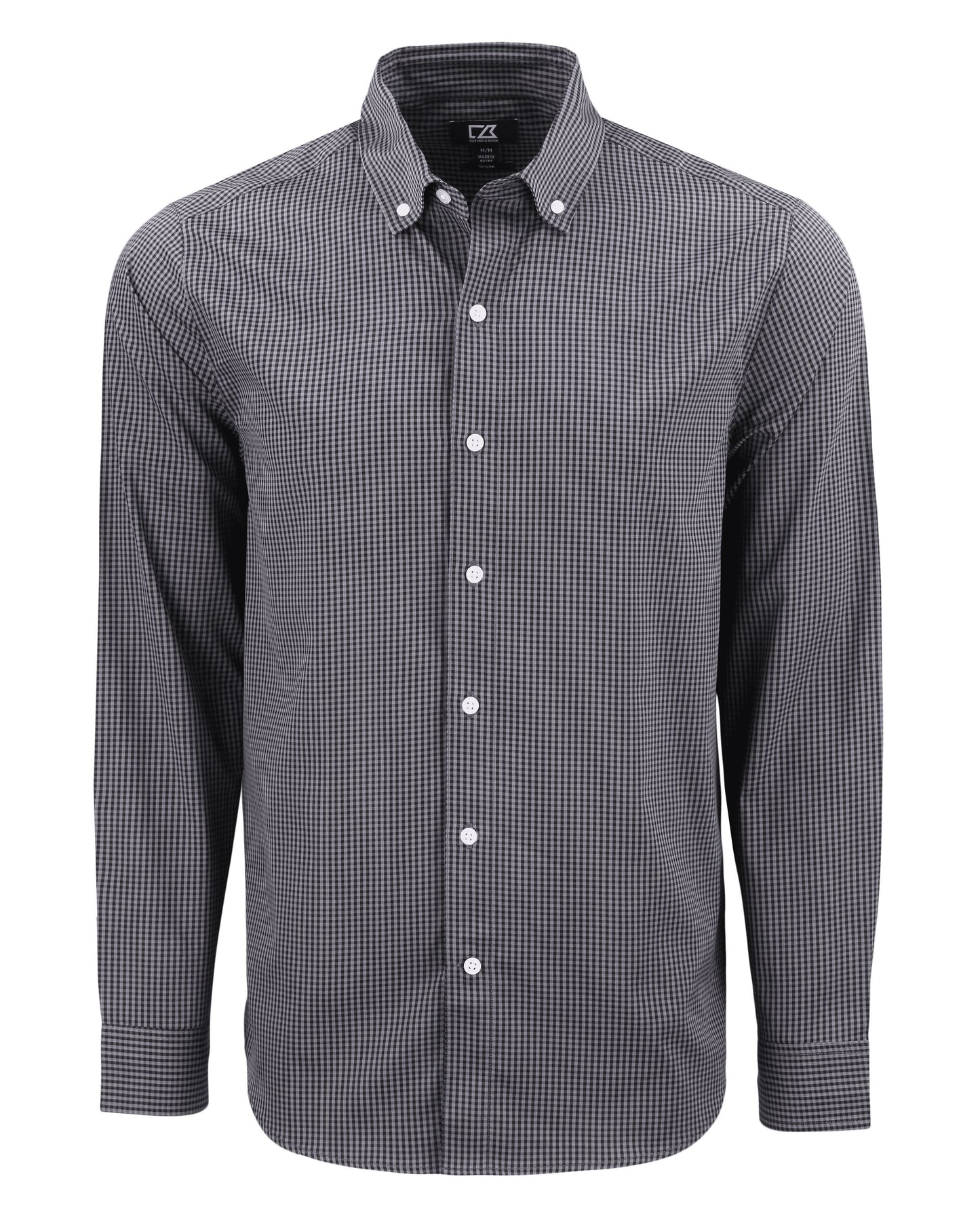 Cutter & Buck Skyline Recycled Gingham Mens Big & Tall Long Sleeve Button Down  Dress Shirt Big & Tall