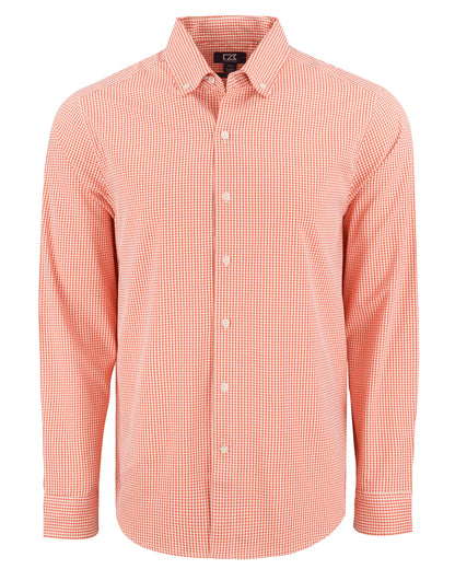 Cutter & Buck Skyline Recycled Gingham Mens Big & Tall Long Sleeve Button Down  Dress Shirt Big & Tall
