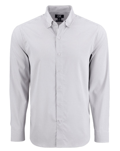 Cutter & Buck Skyline Recycled Gingham Mens Big & Tall Long Sleeve Button Down  Dress Shirt Big & Tall