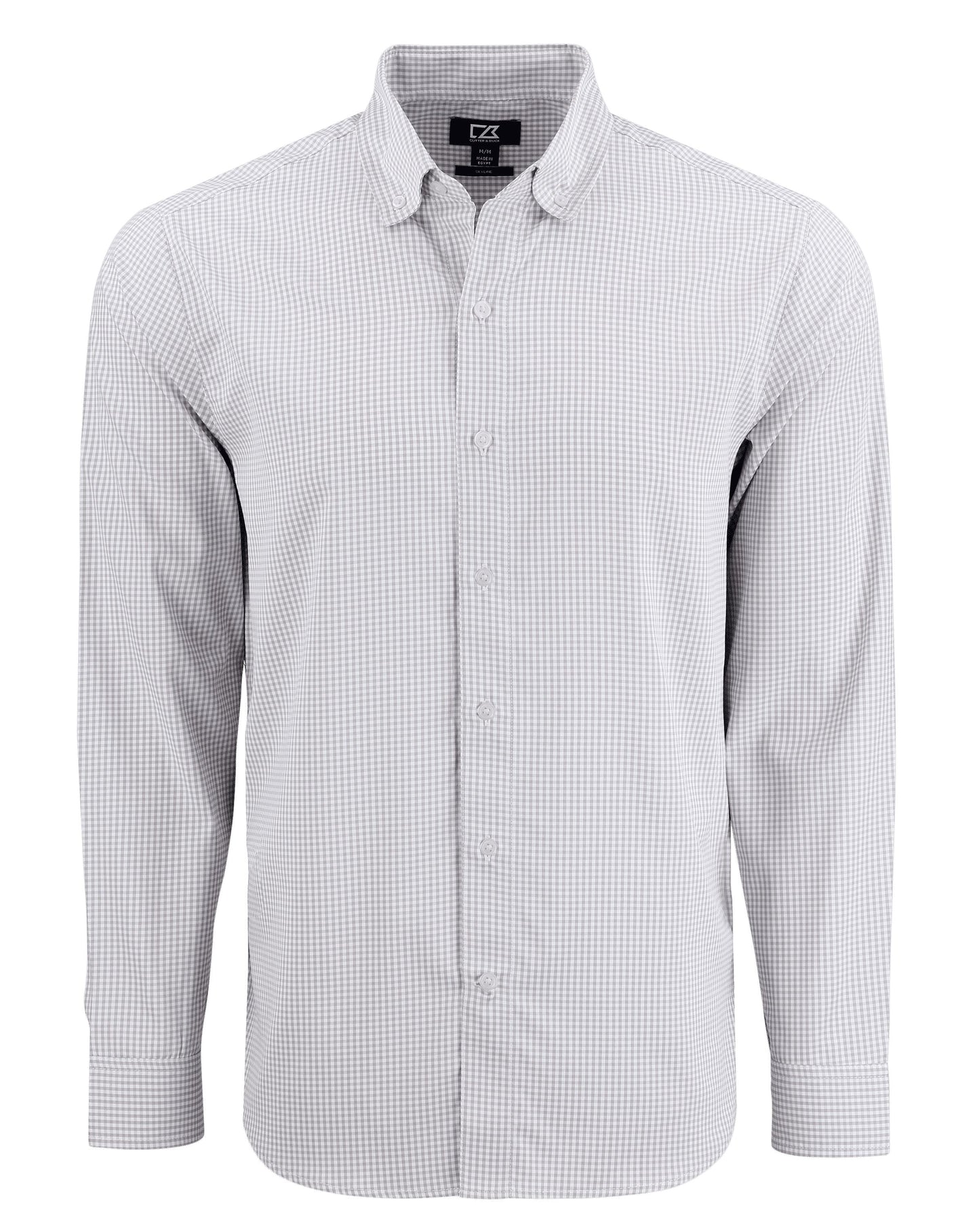 Cutter & Buck Skyline Recycled Gingham Mens Long Sleeve Button Down  Dress Shirt