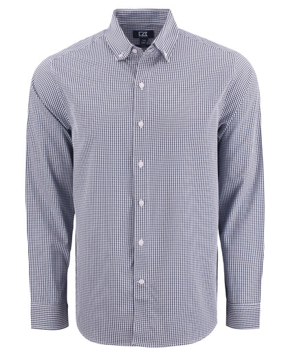 Cutter & Buck Skyline Recycled Gingham Mens Big & Tall Long Sleeve Button Down  Dress Shirt Big & Tall