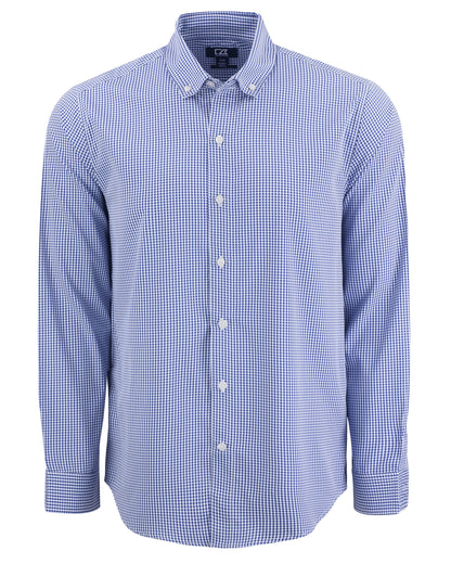 Cutter & Buck Skyline Recycled Gingham Mens Big & Tall Long Sleeve Button Down  Dress Shirt Big & Tall