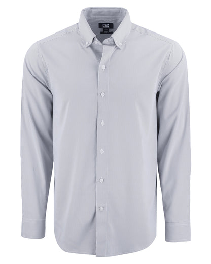 Cutter & Buck Skyline Recycled Pinstripe Mens Big & Tall Long Sleeve Button Down  Dress Shirt Big & Tall