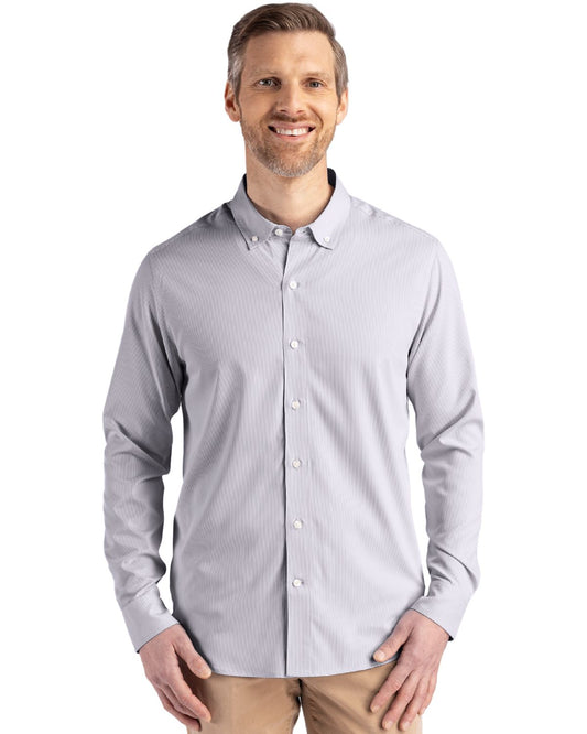 Cutter & Buck Skyline Epic Confidence Recycled Pinstripe Mens Big & Tall Long Sleeve Dress Shirt Big & Tall - BCW00237