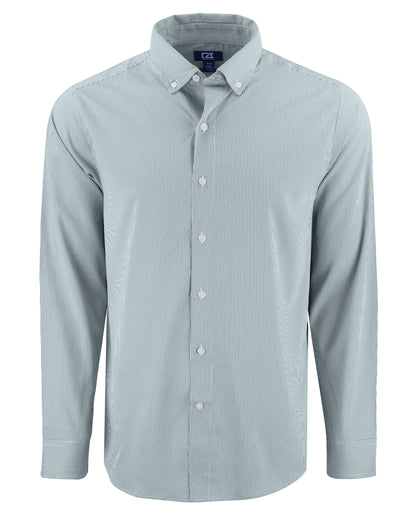 Cutter & Buck Skyline Recycled Pinstripe Mens Big & Tall Long Sleeve Button Down  Dress Shirt Big & Tall
