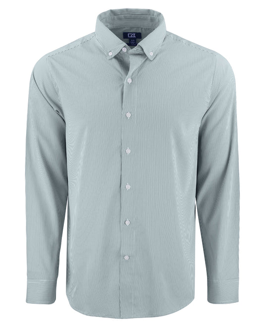 Cutter & Buck Skyline Recycled Pinstripe Mens Big & Tall Long Sleeve Button Down  Dress Shirt Big & Tall