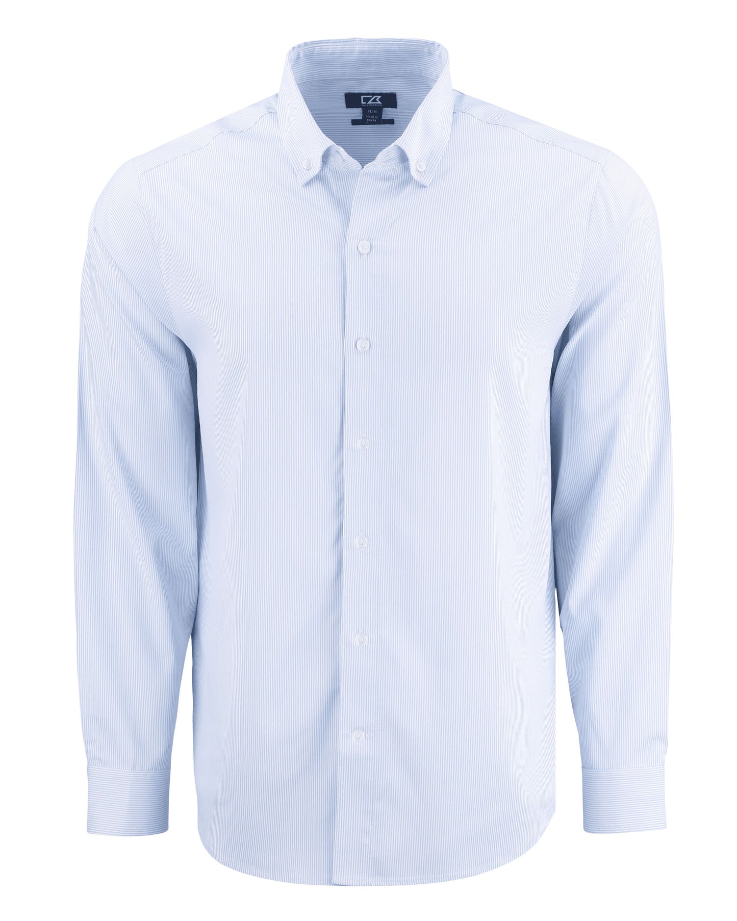 Cutter & Buck Skyline Recycled Pinstripe Mens Long Sleeve Button Down  Dress Shirt