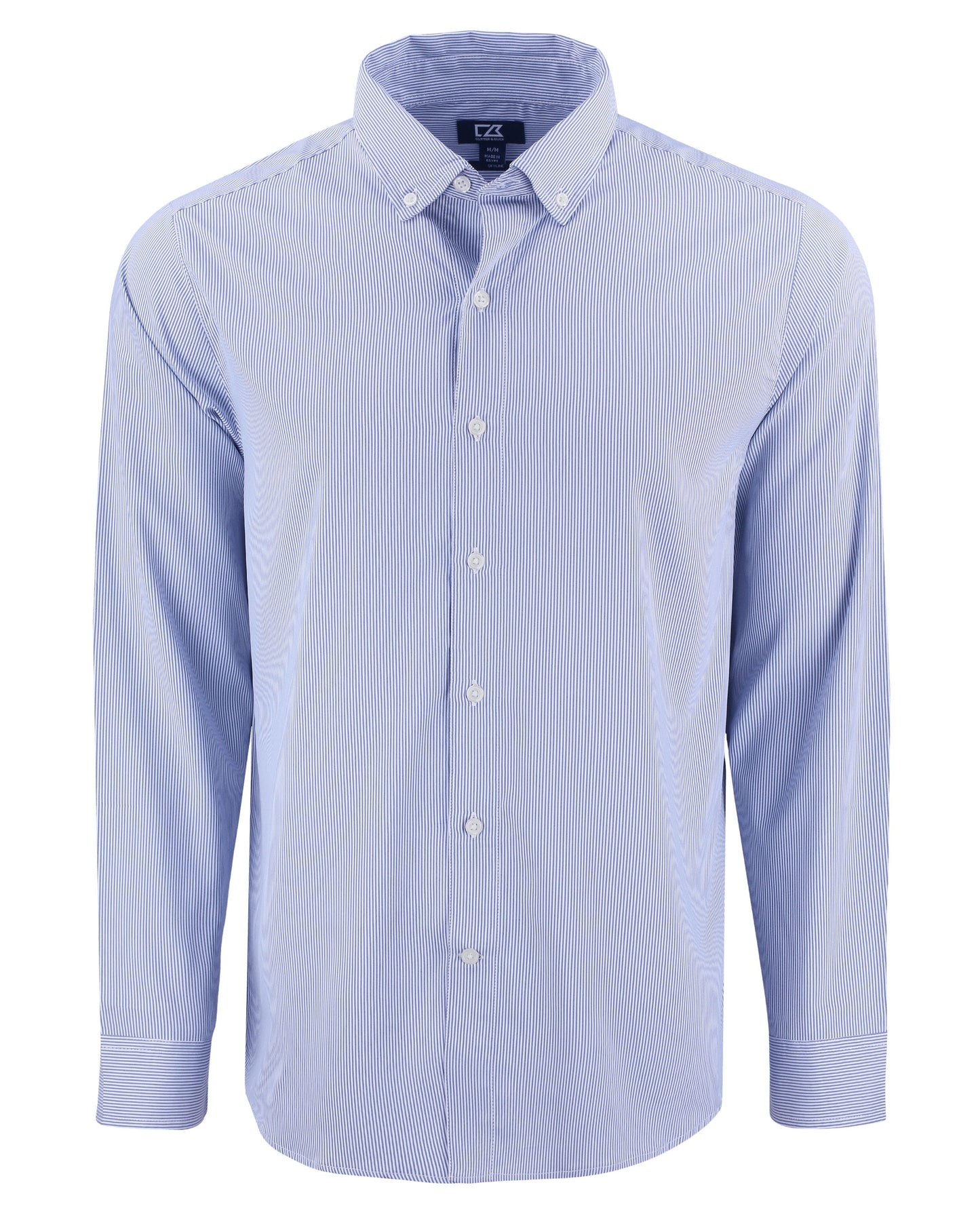 Cutter & Buck Skyline Recycled Pinstripe Mens Big & Tall Long Sleeve Button Down  Dress Shirt Big & Tall