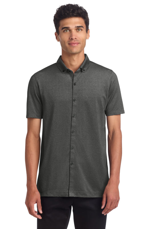Mercer+Mettle® Stretch Pique Full-Button Polo