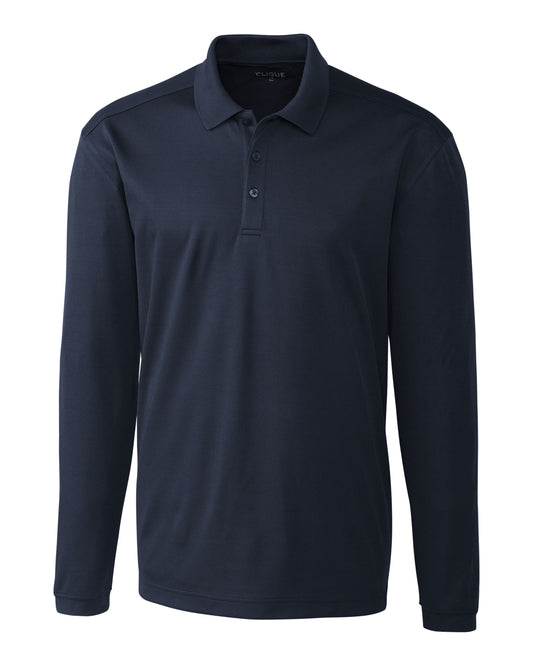 Clique Spin Solution-dyed Performance Pique Mens Long Sleeve Polo