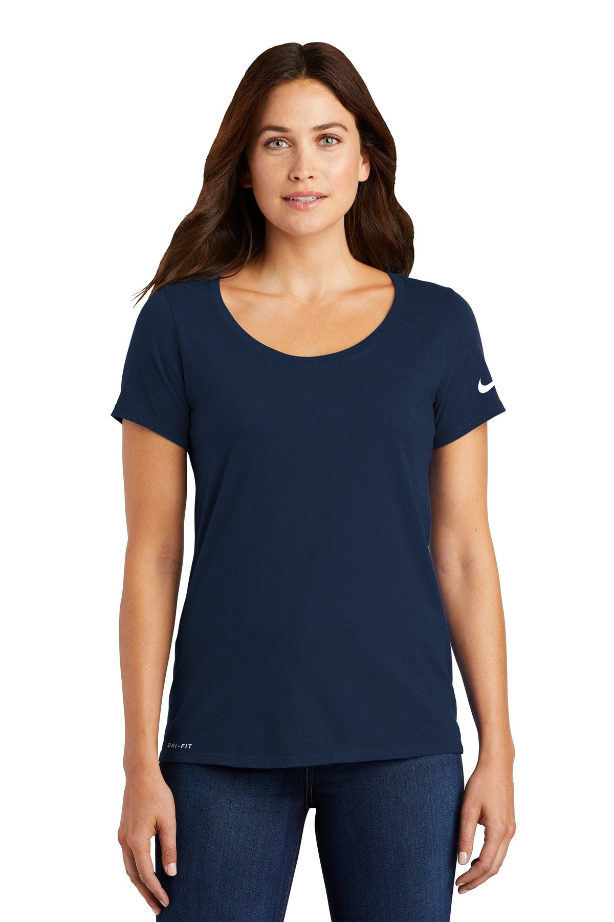 Nike Women's Dri-FIT Cotton/Poly Scoop Neck Tee. NKBQ52