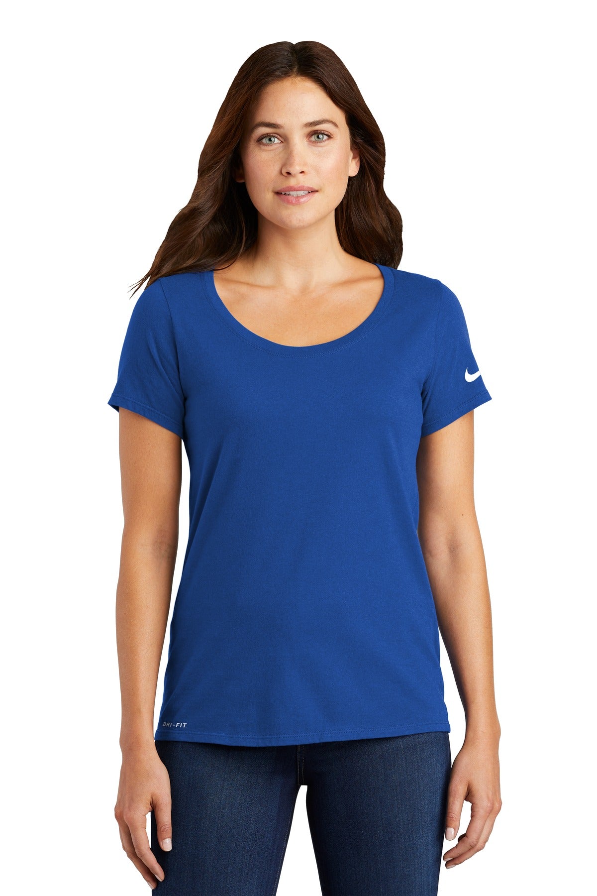 Nike Women's Dri-FIT Cotton/Poly Scoop Neck Tee. NKBQ52