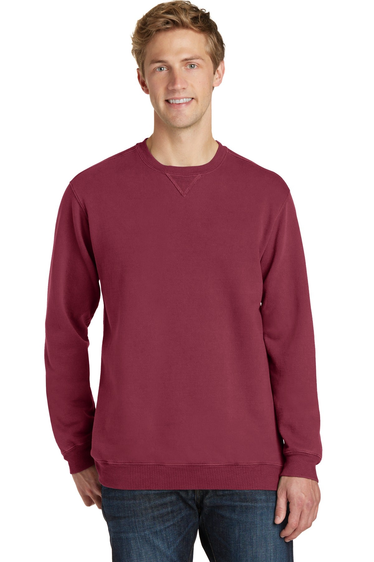 Port & Company? Beach Wash? Garment-Dyed Crewneck Sweat