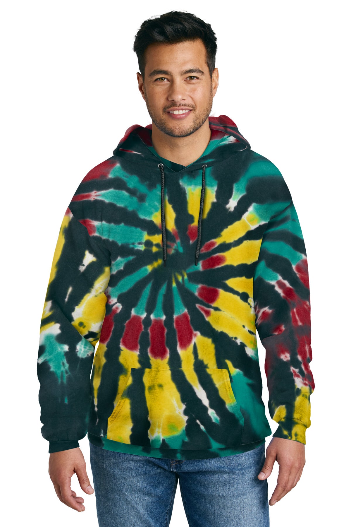 Port & Company? Tie-Dye Pullover Hooded Sweatshirt. PC1
