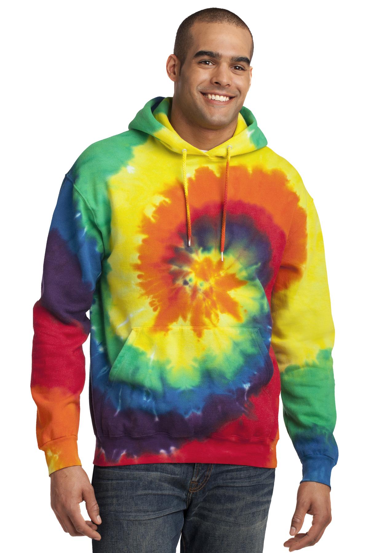 Port & Company? Tie-Dye Pullover Hooded Sweatshirt. PC1