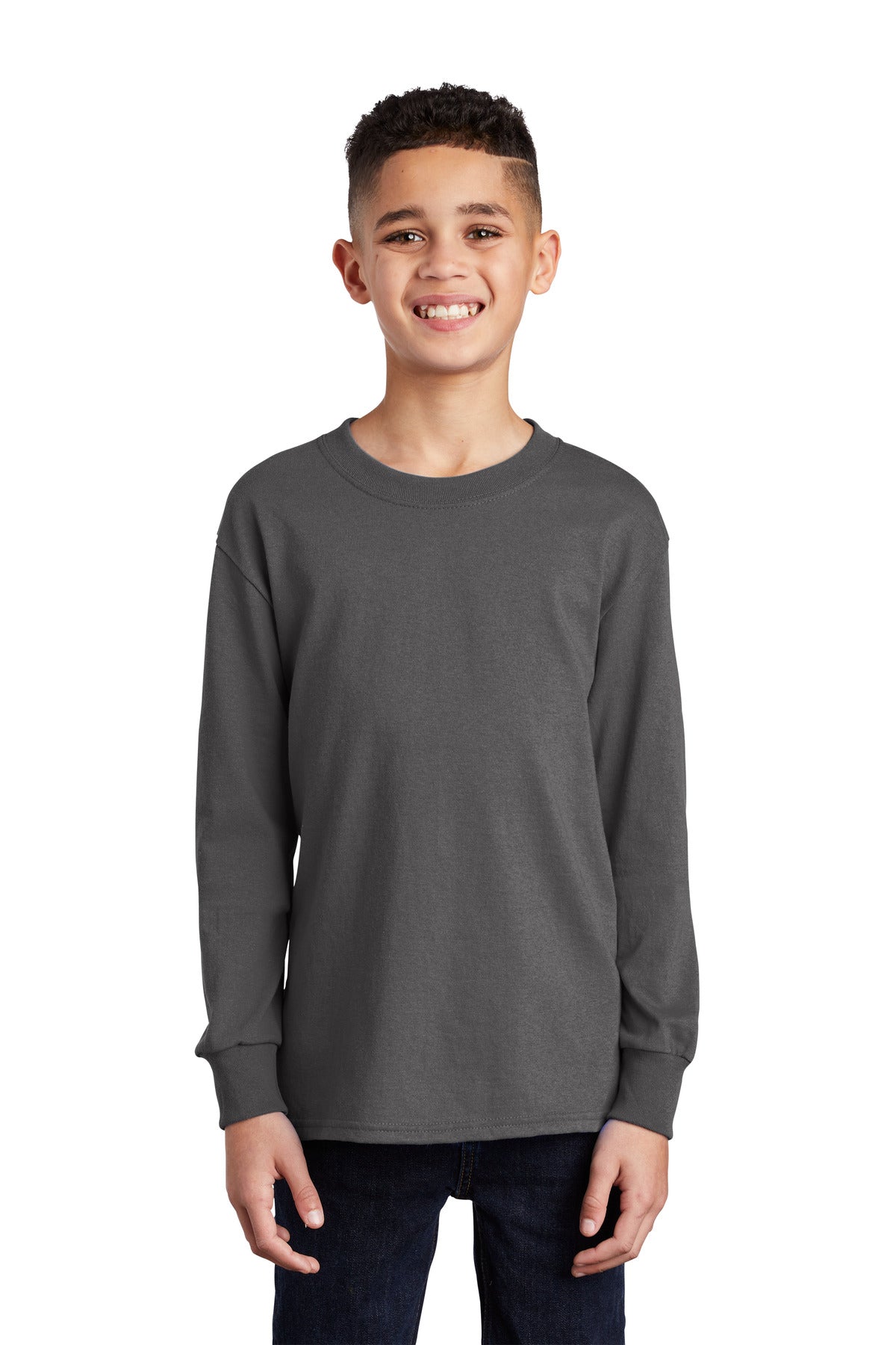Port & Company? Youth Long Sleeve Core Cotton Tee. PC54