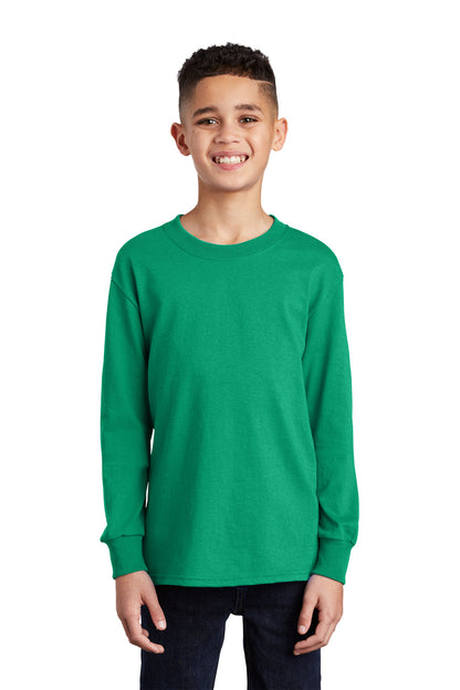 Port & Company? Youth Long Sleeve Core Cotton Tee. PC54