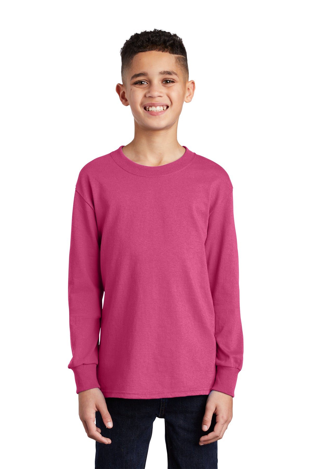 Port & Company? Youth Long Sleeve Core Cotton Tee. PC54