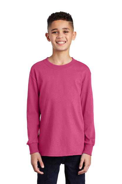 Port & Company? Youth Long Sleeve Core Cotton Tee. PC54