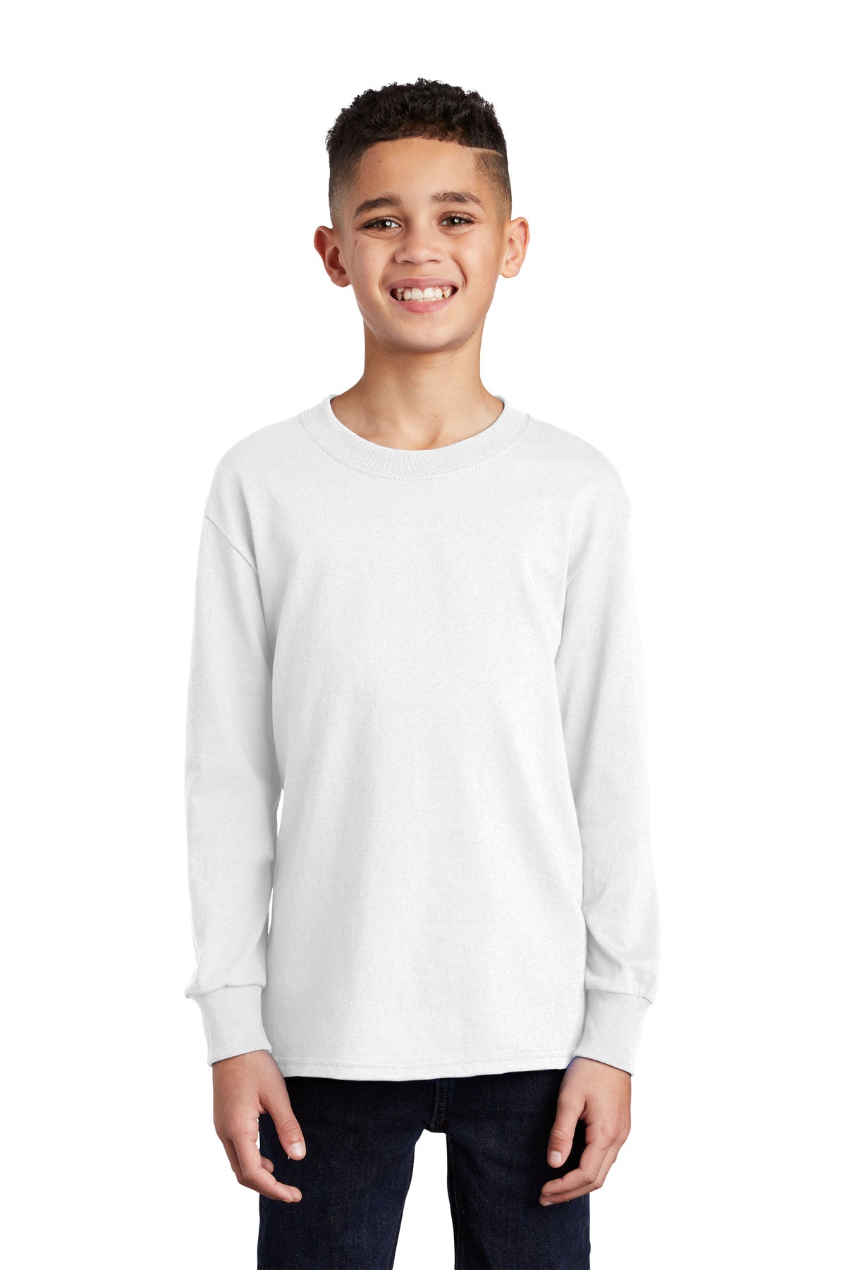 Port & Company? Youth Long Sleeve Core Cotton Tee. PC54