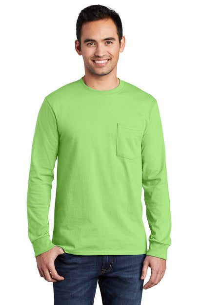 Port & Company? Tall Long Sleeve Essential Pocket Tee.