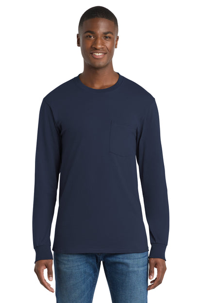 Port & Co™ Tall Long Sleeve Essential Pocket Tee