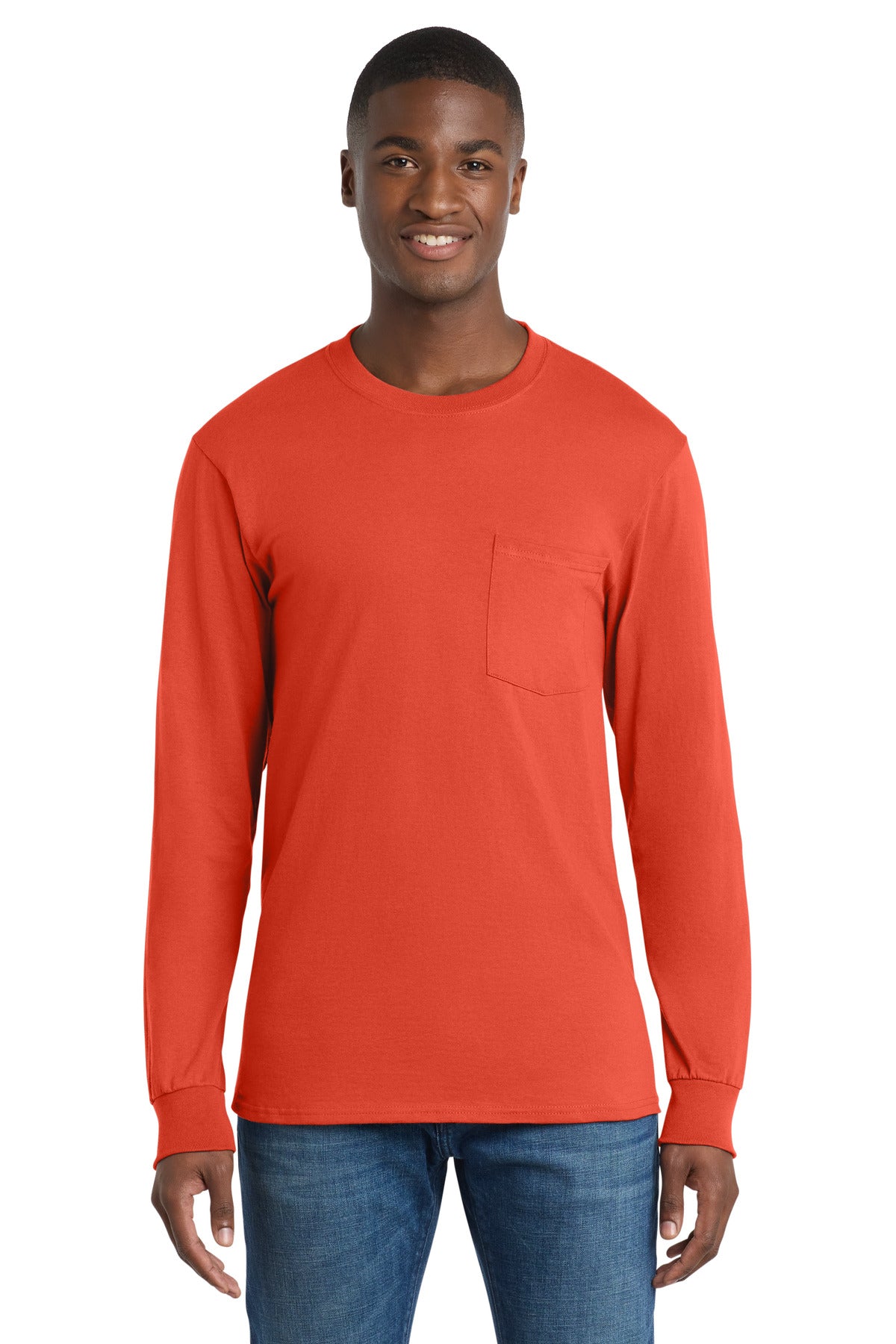 Port & Co™ Tall Long Sleeve Essential Pocket Tee