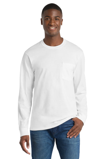 Port & Co™ Tall Long Sleeve Essential Pocket Tee