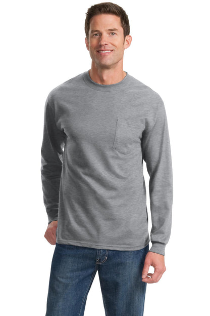 Port & Company? Long Sleeve Essential Pocket Tee.  PC61
