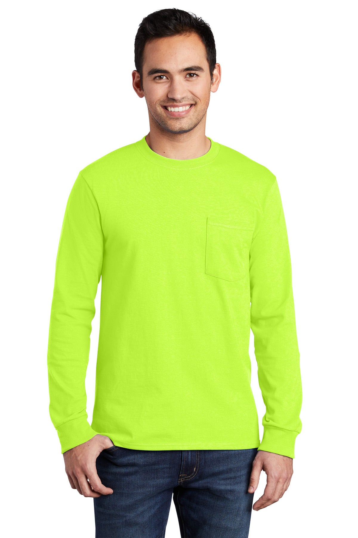 Port & Company? Long Sleeve Essential Pocket Tee.  PC61