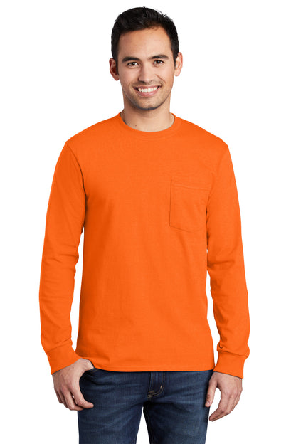 Port & Company? Long Sleeve Essential Pocket Tee.  PC61