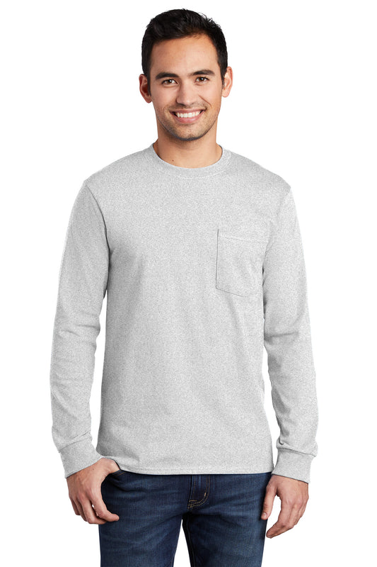 Port & Company? Long Sleeve Essential Pocket Tee.  PC61