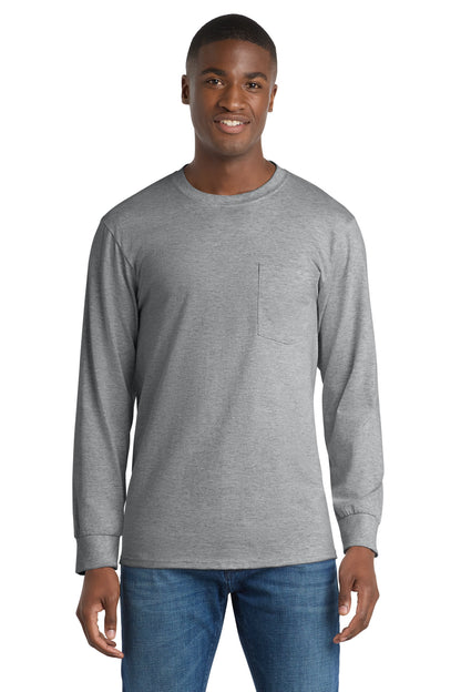 Port & Co™ Long Sleeve Essential Pocket Tee