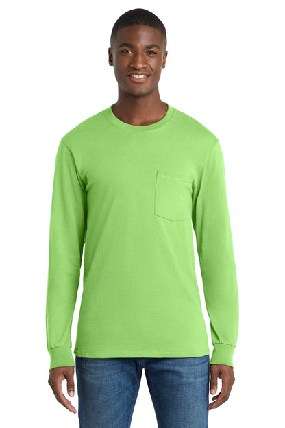 Port & Co™ Long Sleeve Essential Pocket Tee