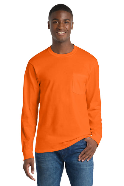 Port & Co™ Long Sleeve Essential Pocket Tee