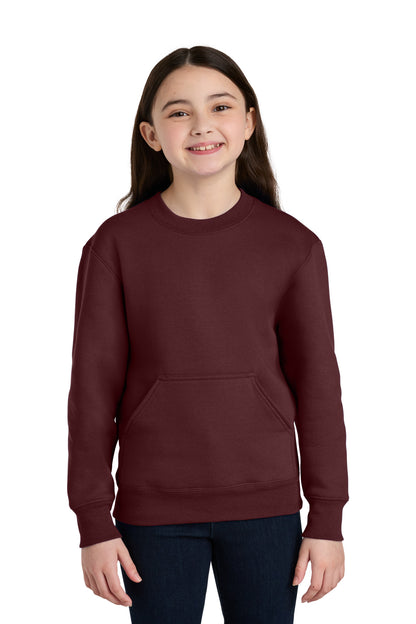 Port & Co™ Youth Core Fleece Crewneck Pocket Sweatshirt